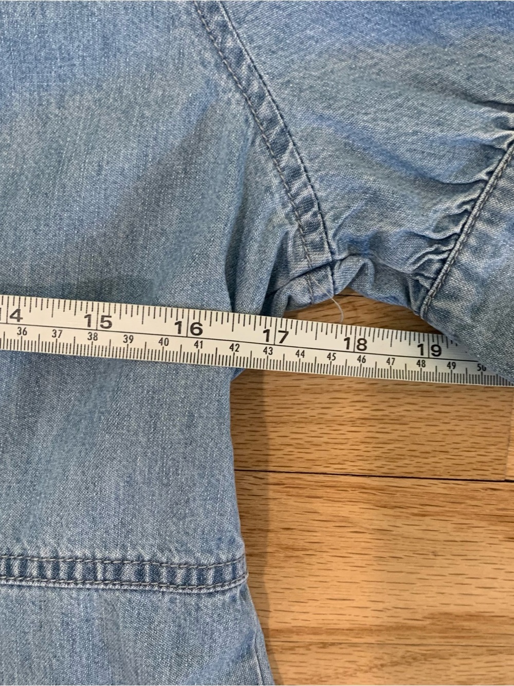 Madewell Button Front V Neck Denim Mini Dress Tie Sleeves Size 6 - Picture 9 of 10